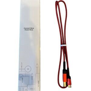 JSAUX USB-C to USB-B Printer Cable 3.3ft Braided Nylon (Red) + Cable Strap